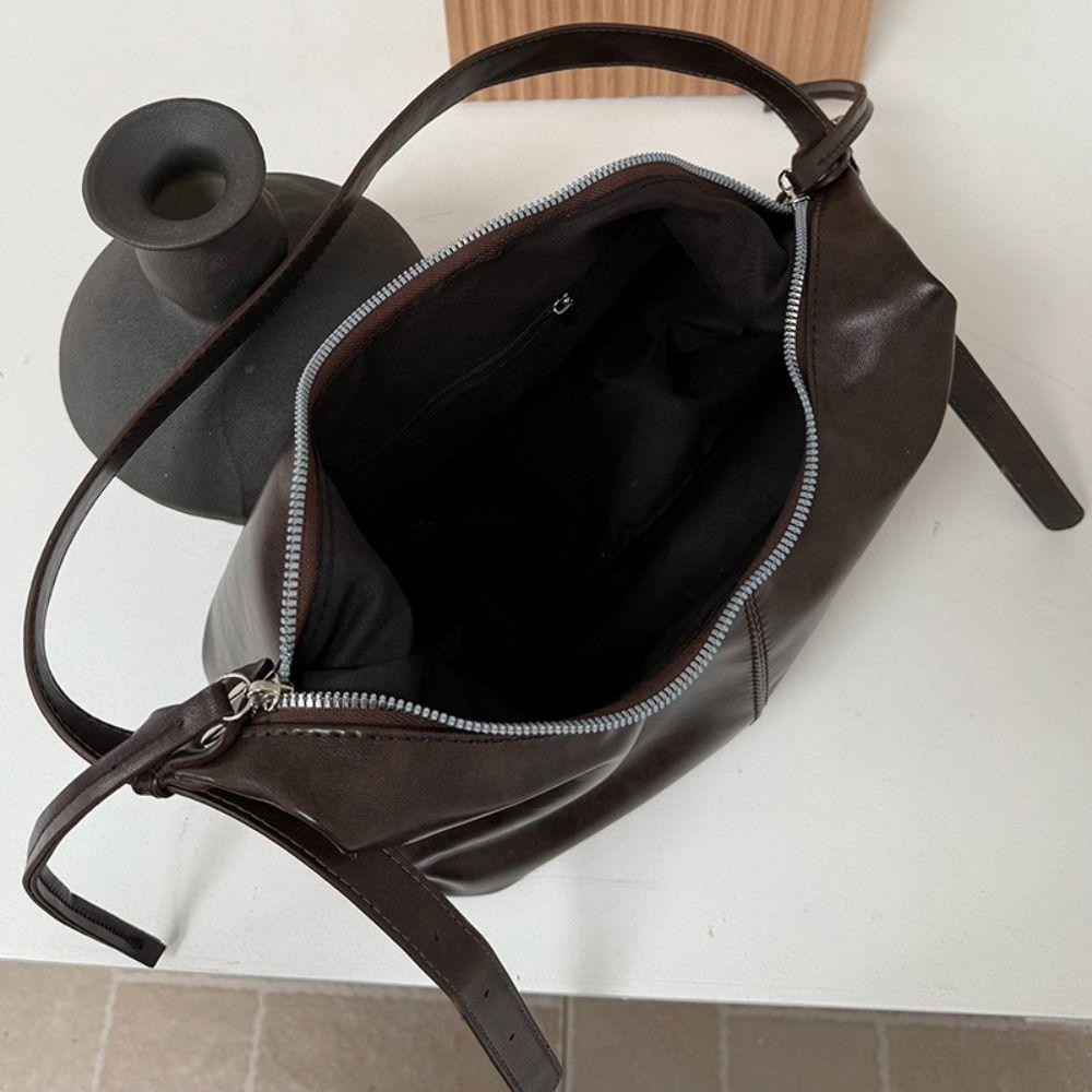 Fashion Pu Shoulder Bag Solid Color Ladies Crossbody Bag Simple Tote Bag  Shopping