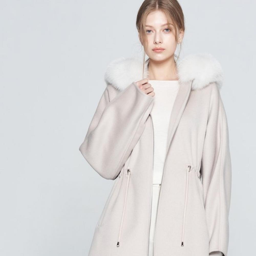 Sabatier Jachetă Pelerină din Lână cu Guler de Blană de Vulpe J22490ss