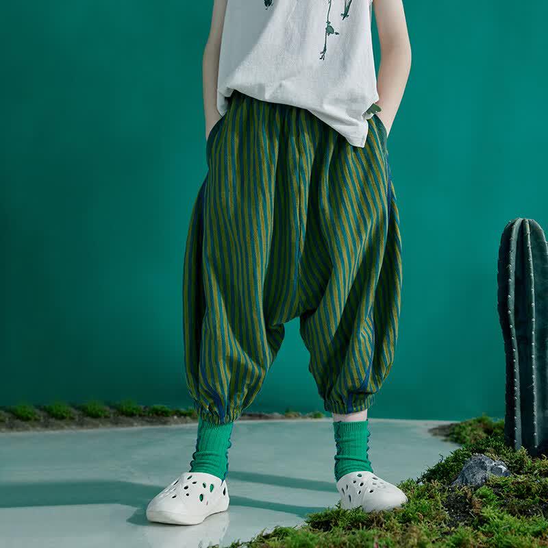 Kids Passage Pattern Casual Cropped Pants 130 cm