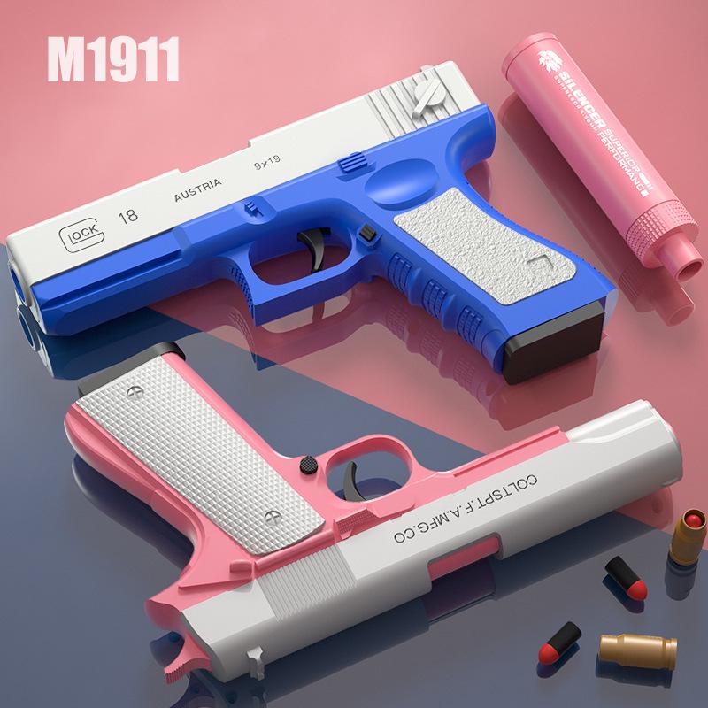 

Игрушечный пистолет M1911 с выбросом мягкой пули - Пистолет Glock G17 для детей