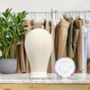 Canvas Block Head Cloth Wig Holder Hat Display Stand Table Training with 40 pins
