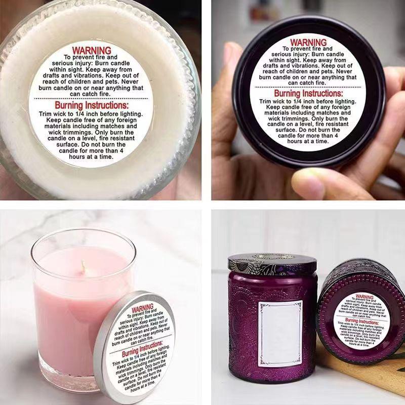 Scented Candle Safety Tips Self-Adhesive Stickers
