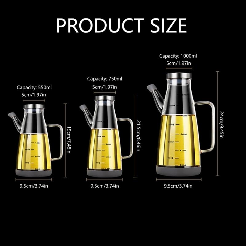 Tropffreier Rostfreier Stahl Glas Ölspender Auslaufsichere Küchenölflasche Zum Kochen Essig Sojasauce Mit Weiten Öffnungen Leichte Reinigung