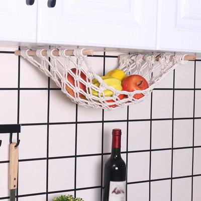 Hanging Fruit Hammock for Kitchen Under Cabinet Hanging Fruit Basket Veggie Banana Hammock for Home/RV Organization
