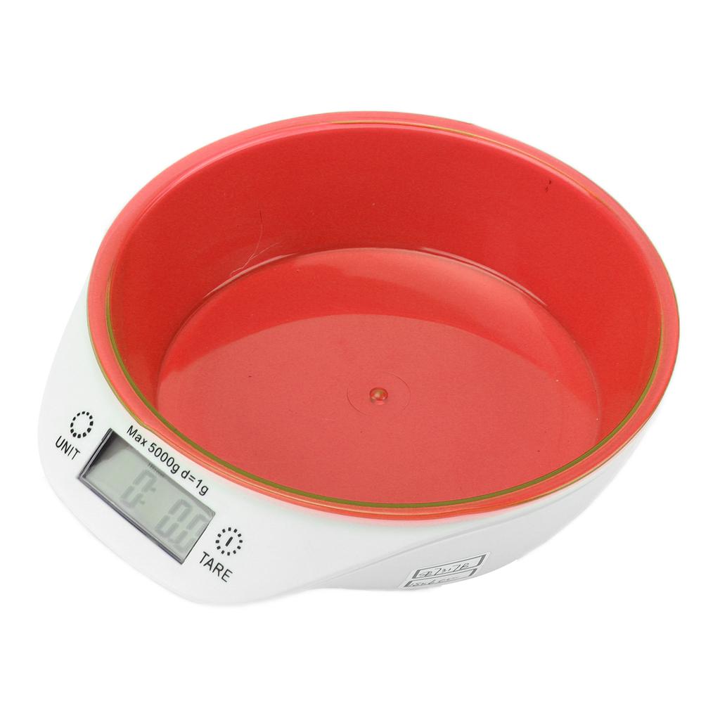 Pet Food Scale Bowl Cat Dog Digital Kitchen Food Weighing Bowl for Pet Food Baking CookingRed