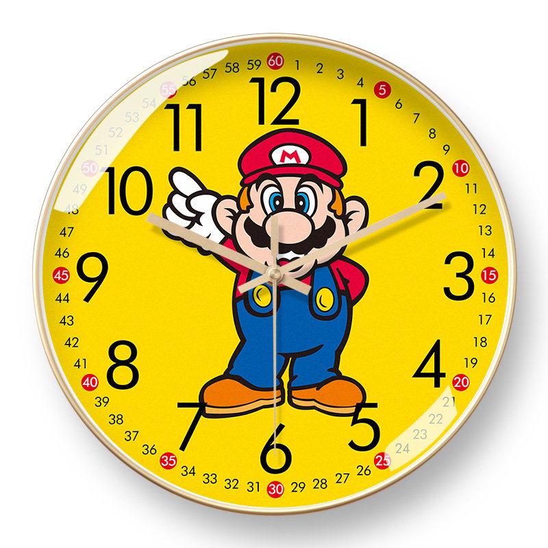 Super Mario Solar-Powered Radio-Controlled Wall Clock: Trendy Quartz Timepiece with Satellite Synchronization 8-inch