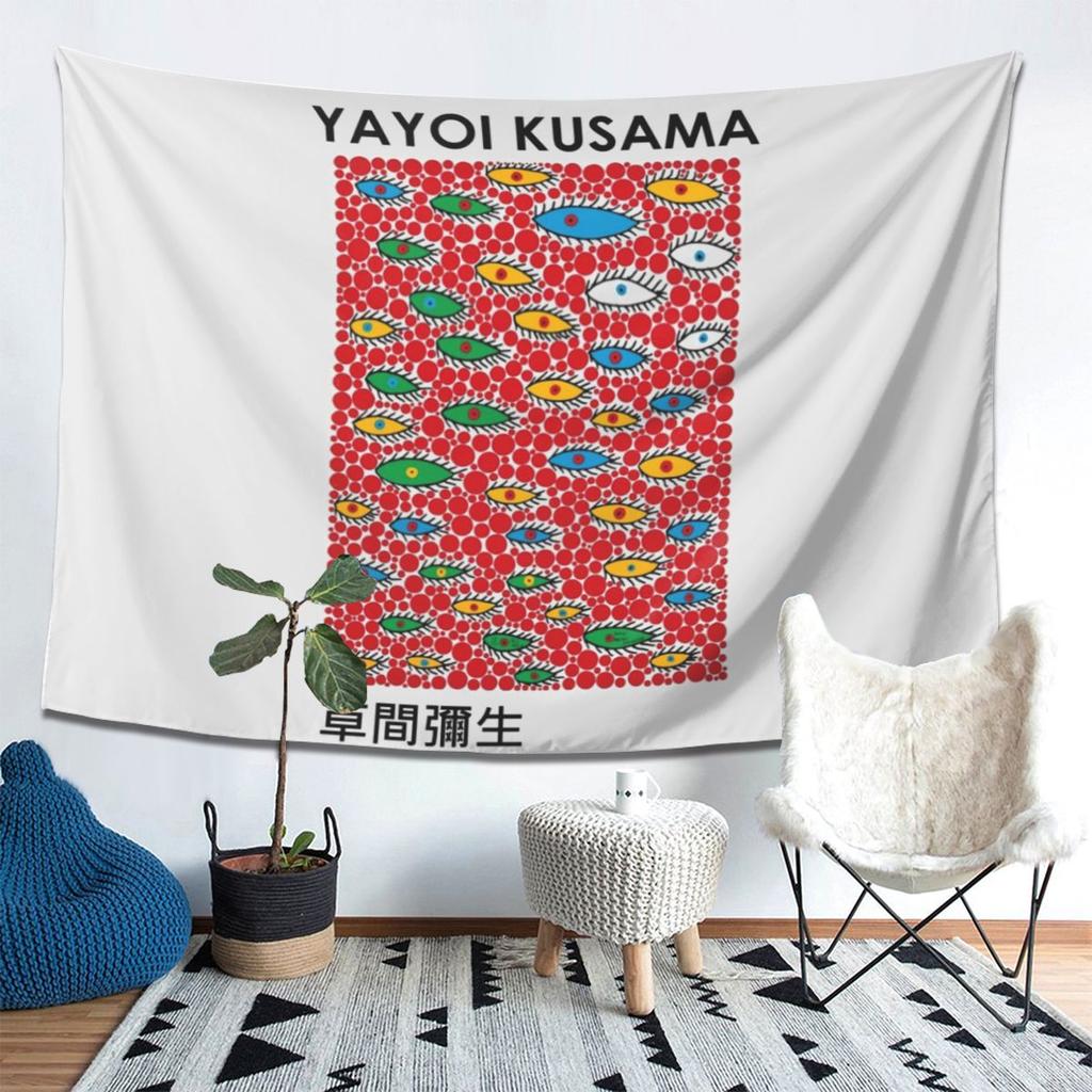 Yayoi Kusama Abstract Painting Tapestry Wall Hanging Aesthetic Home Decor Tapestries for Living Room Bedroom