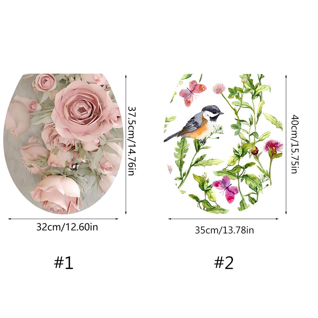 WC Sockel Abdeckung Aufkleber Toilettenhocker Kommode Aufkleber Heimdekor Badezimmerdekor 3D Gedruckte Blumenansicht Aufkleber