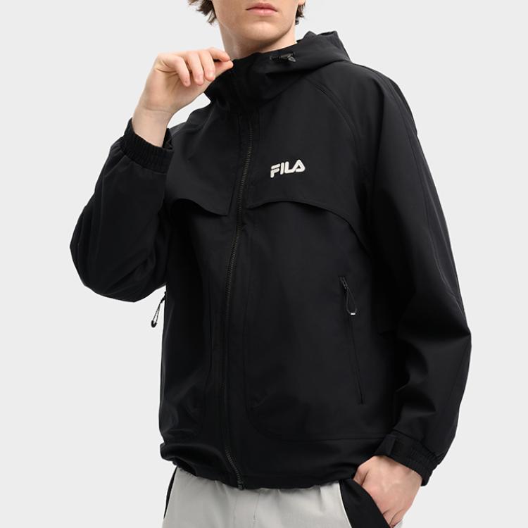 Fila Simple Hooded Woven Jacket Men Jackets Black F11M519714FBK