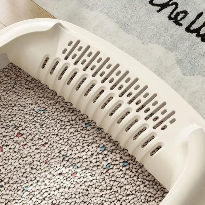 Cat Litter Box & Bedpan Anti-Splash Pet Sandbox for Kitty/Kitten Cat Toilet with Cleaning Convenience Essential Cat Pet Supplies