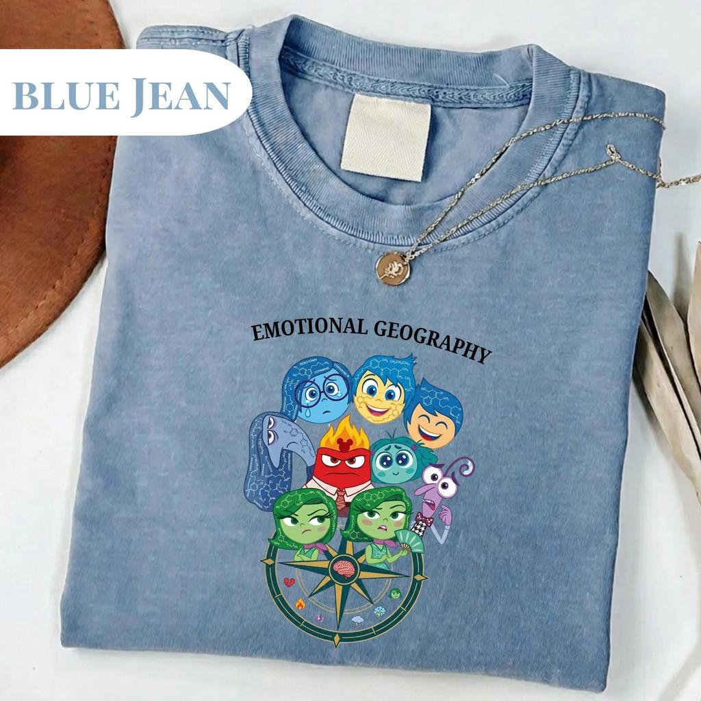 Comfort Colors® Emotional Geography T-Shirt and kids tshirts, Inside Out Inspired Characters, DTF Printed Apparel