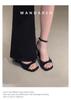 2025 Retro French Square Toe Stiletto Sandals for Women - Elegant Fairy Style