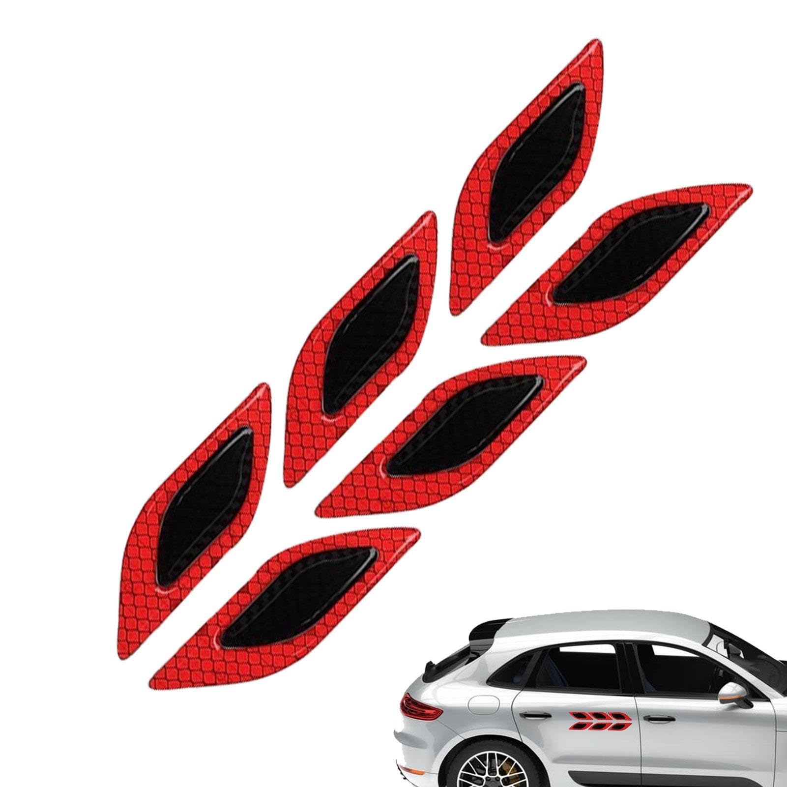 

Reflective Car Stickers - 6 Pcs Car Fender Car Stickers, Side Air Vent Head Please refer to the description красный