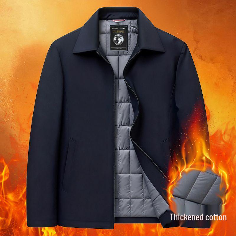 Men's Lapel Jacket for Middle-aged and Elderly Dads, Thin Spring/Autumn Administrative Style