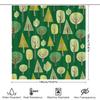 Green Plaid Shower Curtain With Forest Print Decorative Bath Accessories For Bathroom Easy Installation Water Resistance Perfect