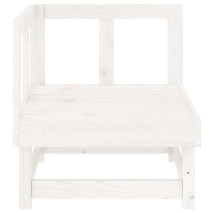 VidaXL Canapé d'Angle de Jardin, Siège avec Dossier, Meuble de Terrasse Patio Arrière-cour Balcon Extérieur, Blanc Bois de 825367