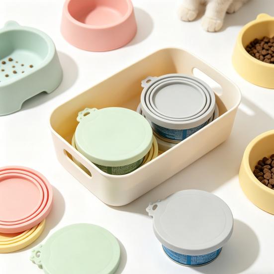 Silicone Pet Food Can Lid for Dog and Cat 3 Size Food Can Lid Dustproof Moisture Proof Food Can Lid Safe Odorless Reusable Pet Food Seal
