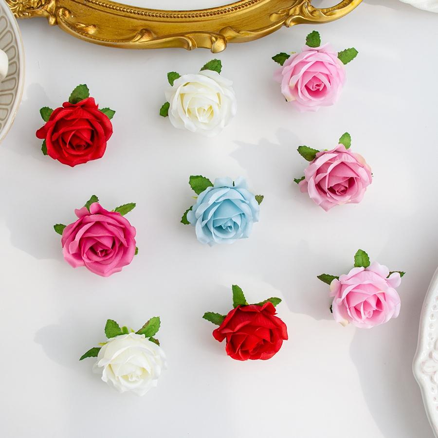 5/10PCS Artificial Flower Cheap Silk Rose Head Home Room Wedding Garden Decor Valentine' Outdoor Party DIY Gift Wreath Scrapbook