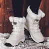 Fashion Winter Women Boots Keep Warm Mid -Calf Snow Shoes New Women Lace -Up Outdoor Velvet Comfortable Ladies Sneakers