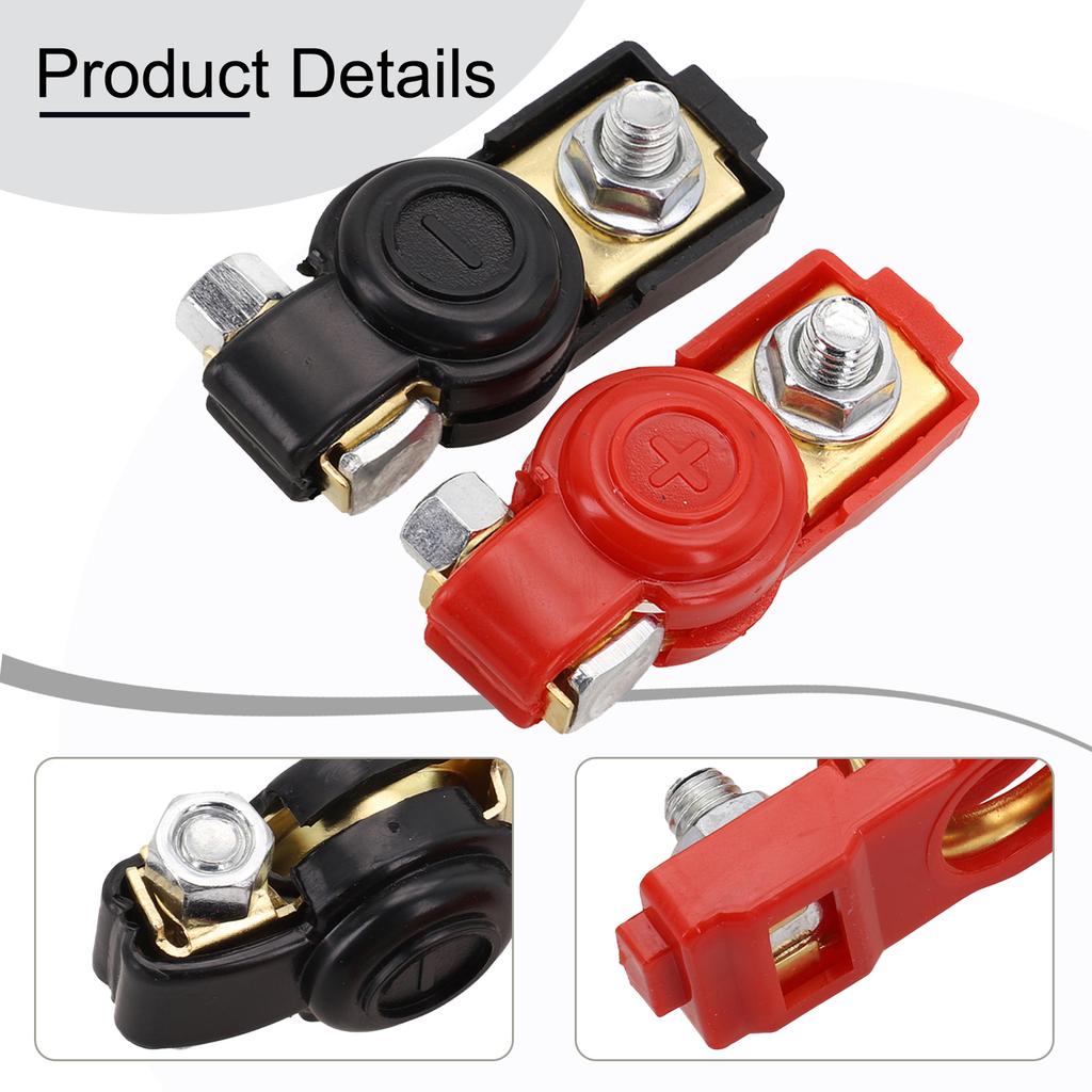 Good Effect Car Battery Terminal Auto Parts Iron Copper Plating About 60 Mm Black+Red+Gold Styles Package Content