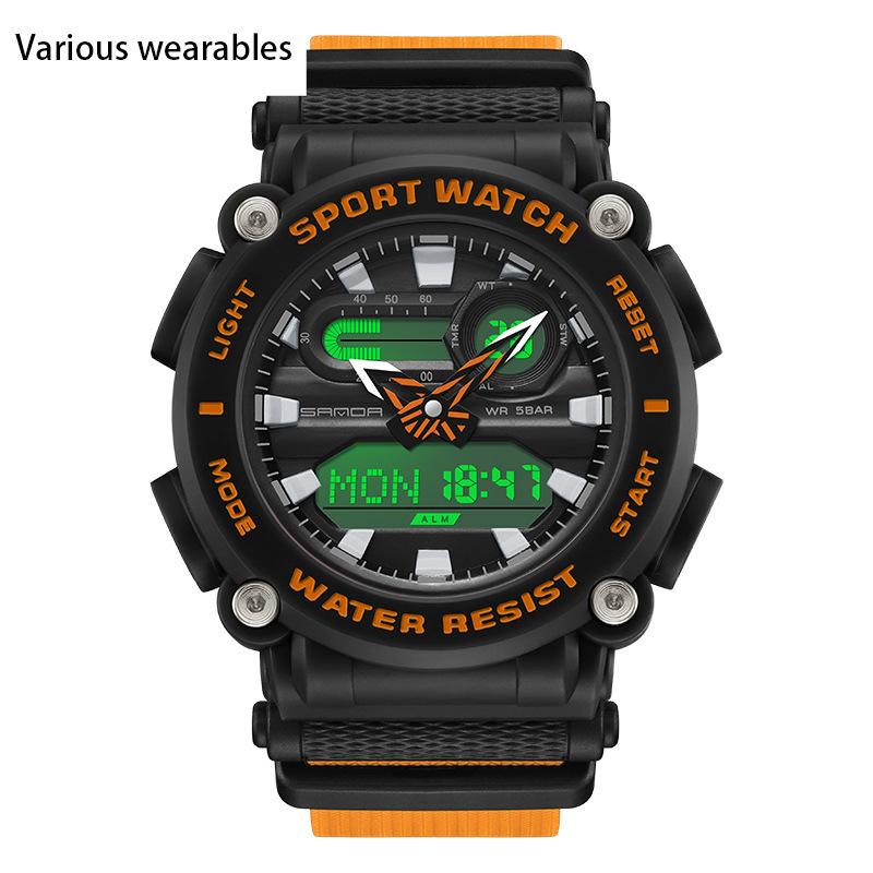

Новые электронные часы, многофункциональные спортивные часы на открытом воздухе, водонепроницаемые мужские часы с зеленым светом, простые креативные часы