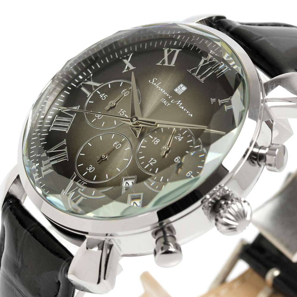 Watch Multifaceted Glass Chronograph Business Formal [Salvatore Mara] Men's SM19104-SSBK