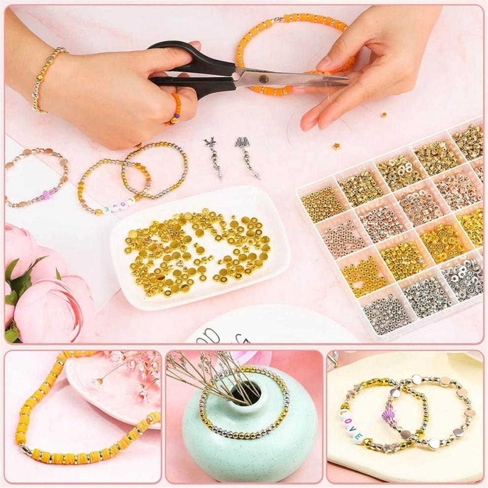 1920PC Spacer Beads Set, Assorted Round for Jewelry Making
