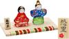 Osaka Choseido Compact Mini Hina Doll with Personalized Wooden Tag Glass Standing Hina Doll In Hana Yuzen Design (Sent Separately)