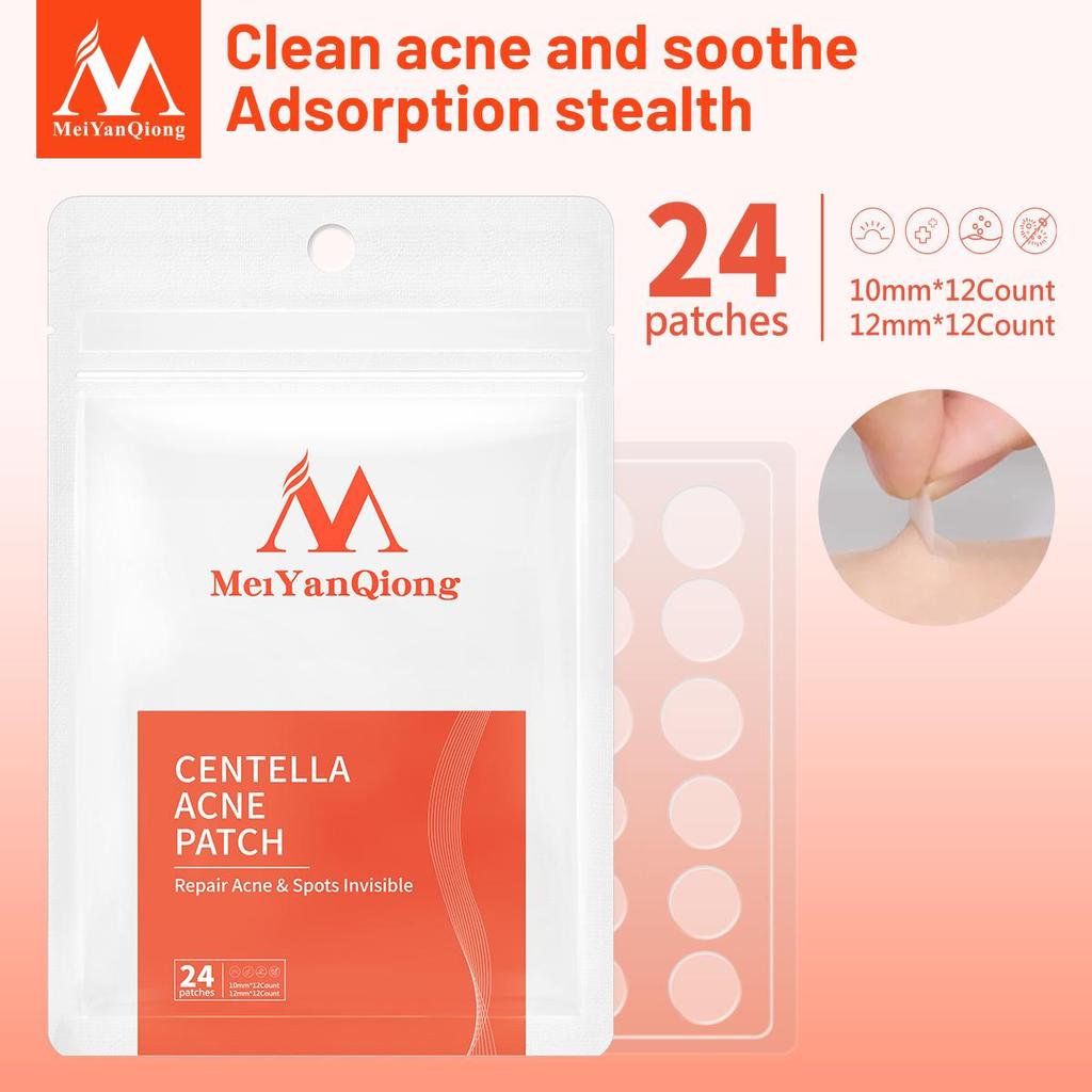 MeiYanQiong Centella Acne Patch Stickers Acne Treatment Pimple Remover Tool Blemish Spot Facial Mask Skin Care Waterproof 24 Patches