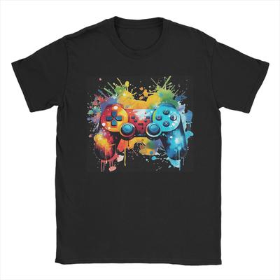 Vintage T Shirt Beach Gamer Girl Boy Fashion T-Shirts GamePad Cotton Tee Shirt for Couple Y2K Funny Loose Short Sleeve Tops