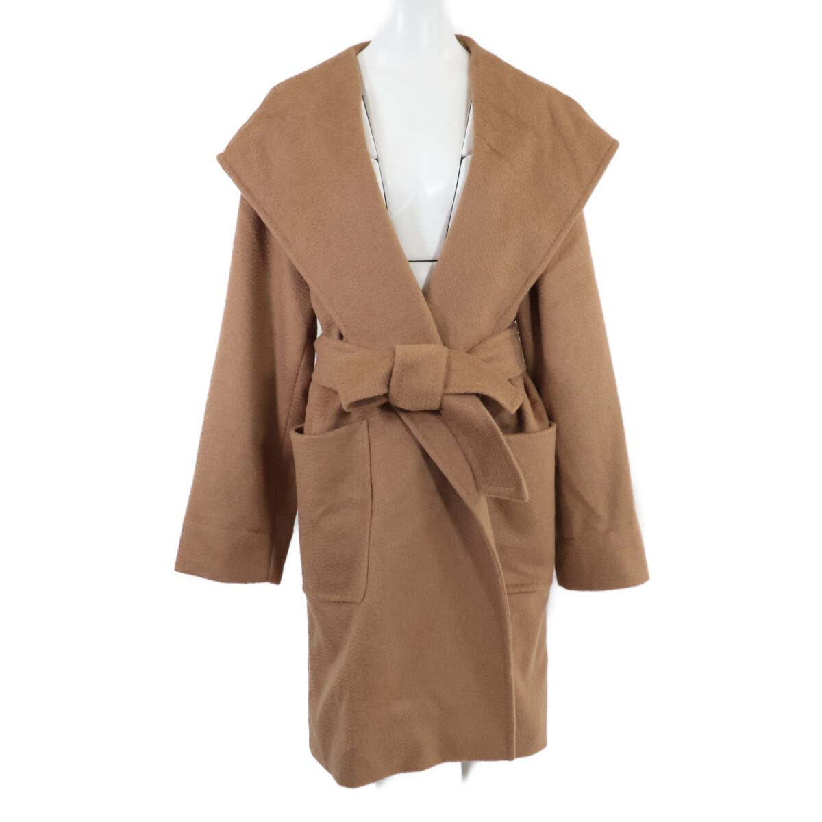 

Max Mara [Excellent Condition/Domestically Authorized] 10860499 100% Camel Belted Hoodie Gown coat 50 BrownUsed