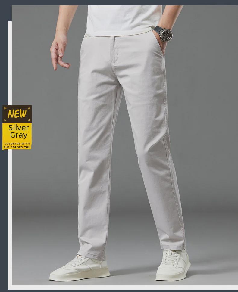 Herre High-End Mote Bomullsbukser - Lett Luksus, Casual og Trendy Rett Business-stil