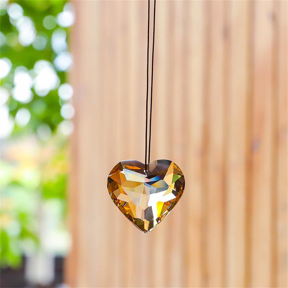 Hanging Heart Suncatcher Transparent Prism Pendant Crafts Ornamental For Home Decoration Window Display Garden Accessory