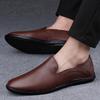 67 Men'S Shoes One-Pedal Leather Shoes Spring Low-Top Feet Cowhide Surface Flat-Bottomed Lazy Casual Shoes Single Shoes