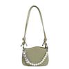 2025 Spring Fashion Versatile Commuter Pearl Chain Bag Solid Color Premium Ladies Crossbody Bag One Shoulder Saddle Bag