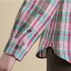 Bcbg One Pocket Linen Check Blouse B6m3b405