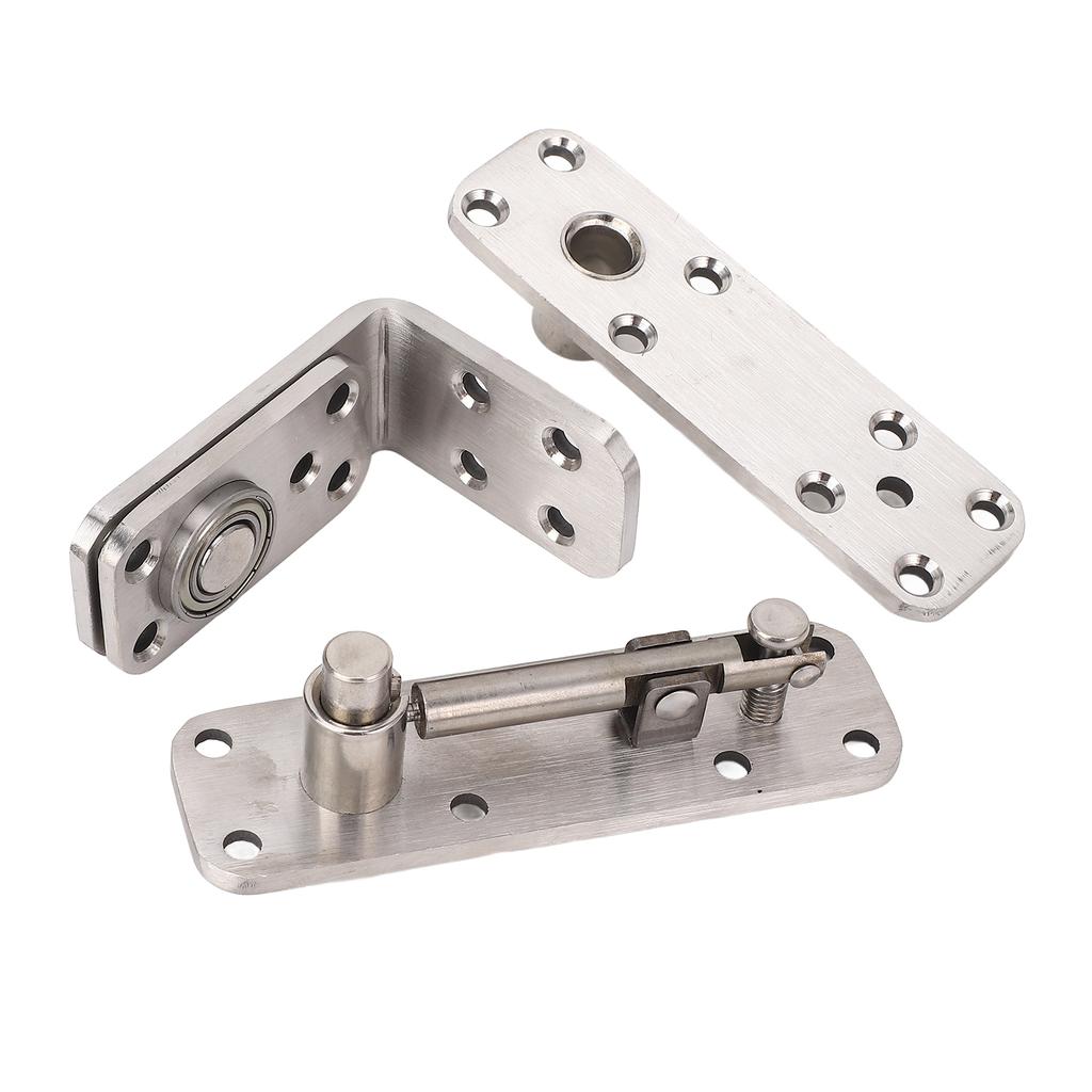 Concealed Door Hinge 180 Degree Rotation 600lbs Load Bearing Silver Brushed Stainless Steel Heavy