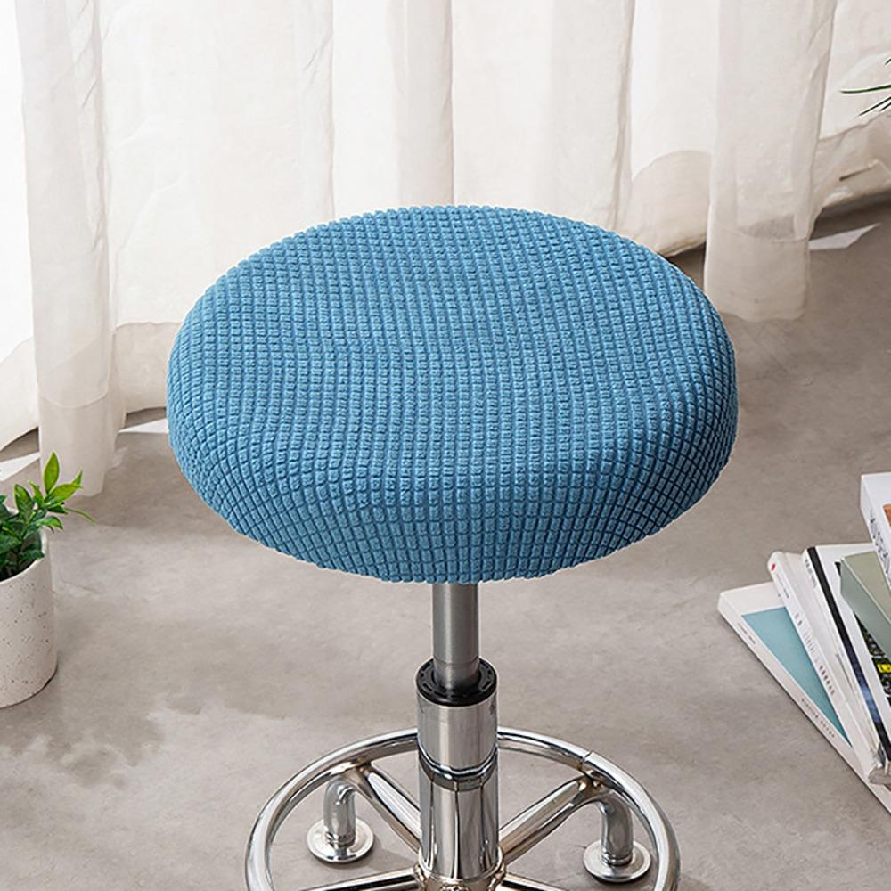 Solid Color Round Chair Cover Thickened Stool Cushion Cover Soft Bar Stool Cover