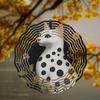10 Zoll Gefleckte Katze Windspiel Rotierendes Windspiel mit 360° Haken für Hof Balkon Frühling Sommer Deko Elegantes Geschenk für Freunde