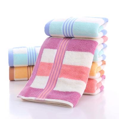 2pcs Cotton Towel Colorful Stripes Thickened Towel Quick Absorbent Soft Quick Dry Face Towel Bathroom Hotel Travel Supply