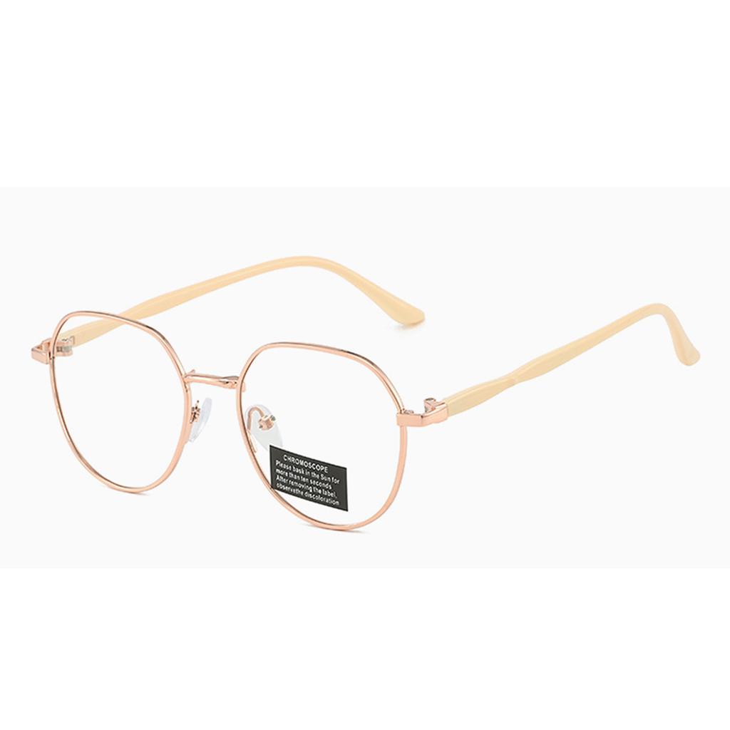 Photochromic Anti Radiation Eyeglasses For Women/Men Milk Tea Color Anti-blue Glasses Frame Anti rad Sun Adaptive Glass Metal Round Female Sunglasses