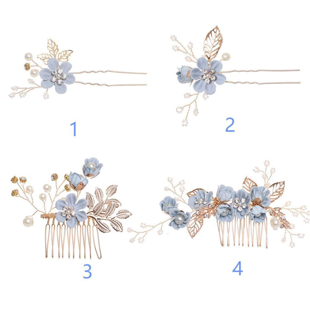 Beautiful Wedding Bride Hair Jewelry Hair Combs Flower Hair Pin Bridal Clips Leaves Tiara