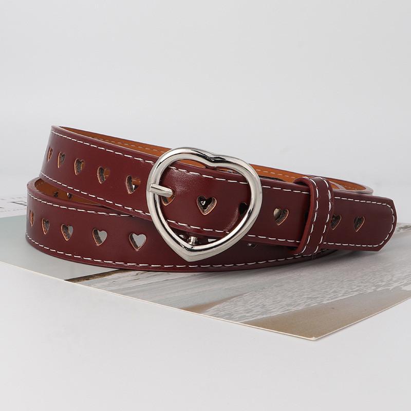 Belt Love Buckle Simple Versatile Hollow Fashion Personalized Jeans Belt Women