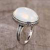 Xiaomi Huitan Elegant Women Ring with Oval Imitation Opal Party Charming Vintage Accessories Engrave Design Silver Color Lady Jewelry