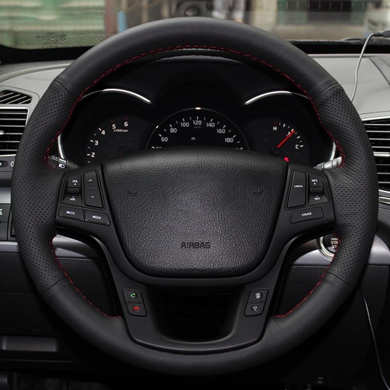 Lenkradbezug für Kia Sorento 2009-2014 (2012, 2013, 2010, 2011), schwarz, handgenäht