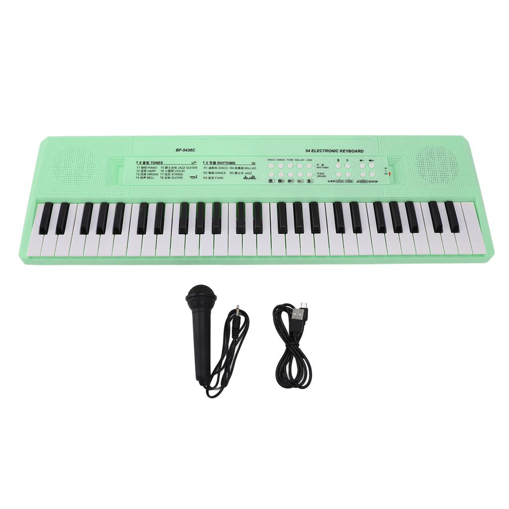 54 Key Electronic Piano Keyboard with Wired Microphone Support Recording Multifunction Kids