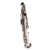 Soprano Bb Saxophone Straight Sax Set with Brass Pipe Body White Keys Woodwind Instrument Silver