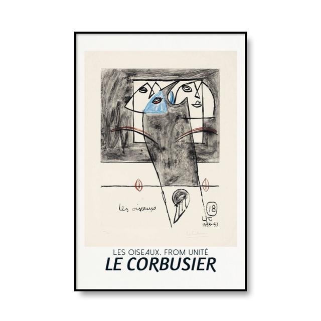 Poster della mostra di Le Corbusier francese Cubismo astratto Stampa Wall Art Canvas Painting Picture Decorazione domestica moderna della metà del secolo