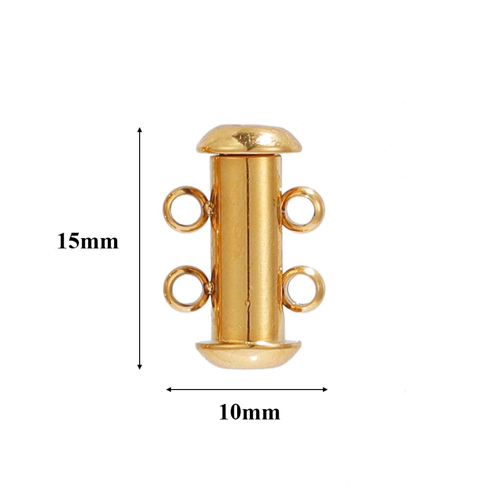 3 Stück Edelstahl 4 Schlaufen Magnetische Schieberöhre Verschlüsse Haken für DIY Lagenhalskette Schmuckherstellung Zubehör Armbandverbinder