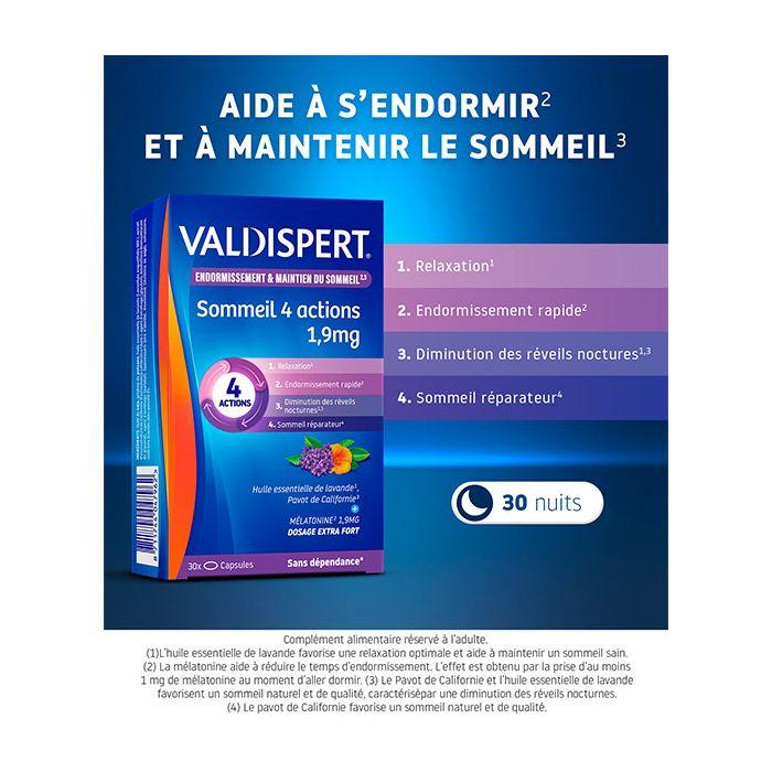 Valdispert Mélatonine 1,9mg 4 Actions 30 capsules